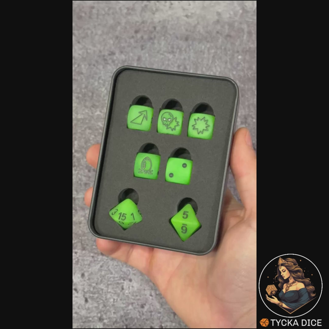 Fantasy Football Dice Fluorescent Matte Green - Product Video | TYCKA DICE