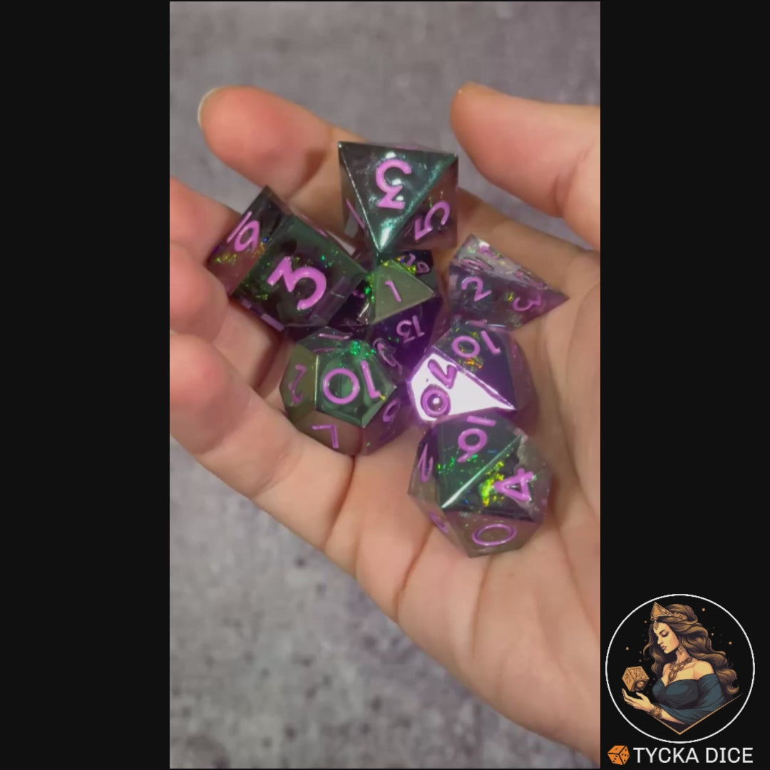 Liquid Core Dice - Nyx Shimmer RPG Dice Set - Product Video | TYCKA DICE