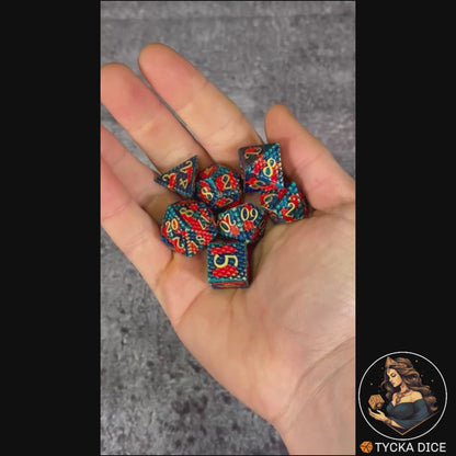 Forged Metal Dice - Fafnir Dragon Scales RPG Dice Set - Product Video | TYCKA DICE