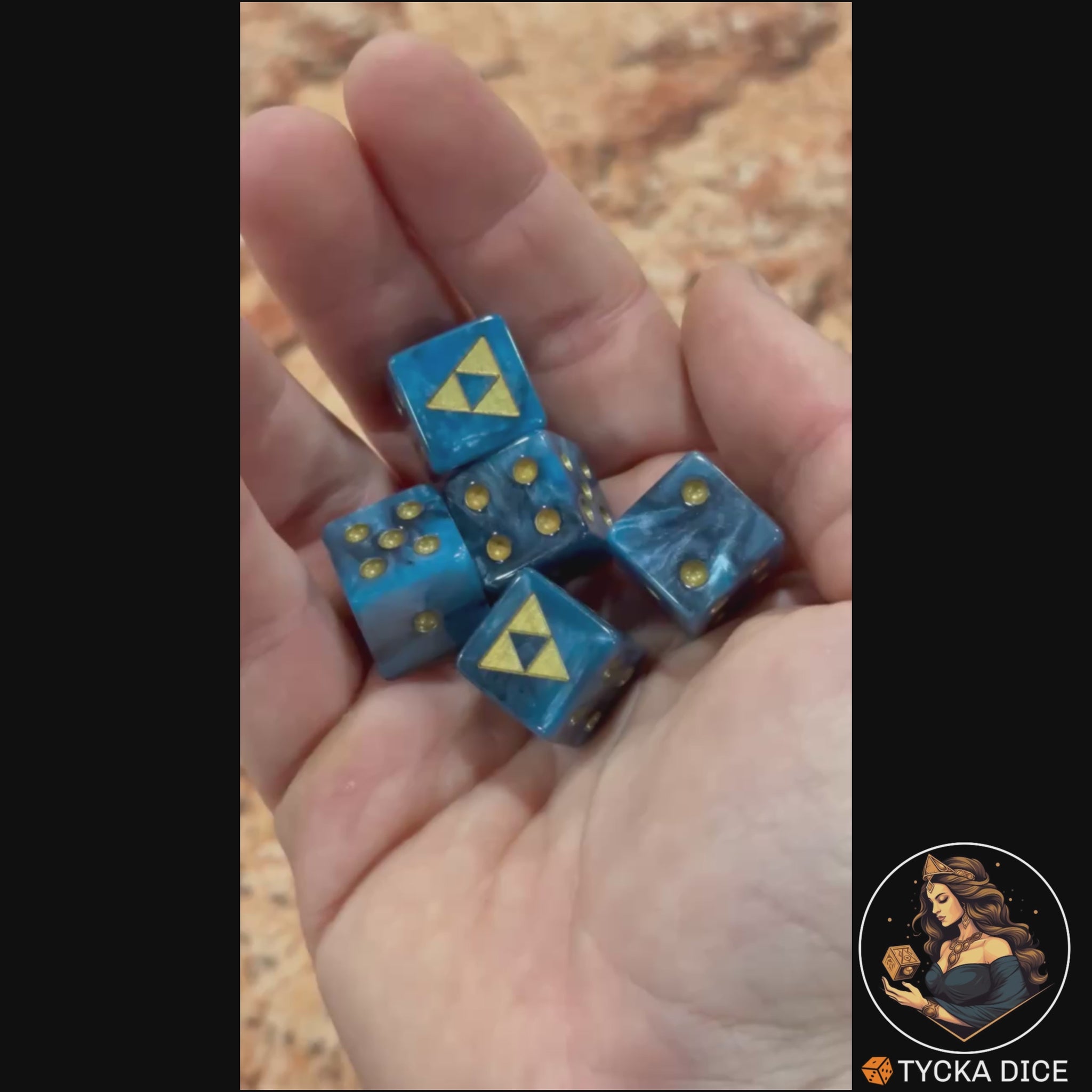 EXCLUSIVE - Triad of the Ancients - Video | Pearl Blue & Gold D6 Rolling | TYCKA DICE
