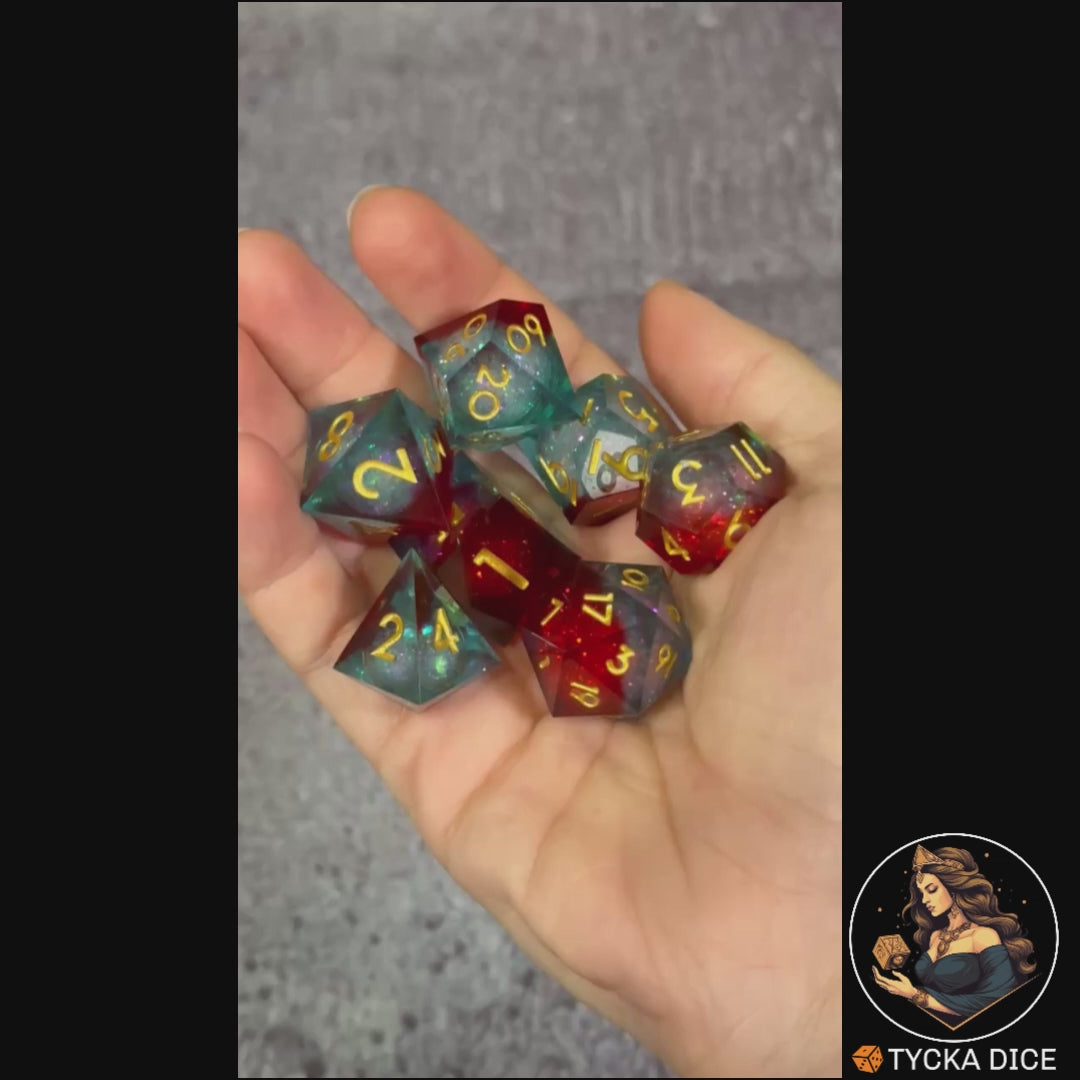 Liquid Core Dice - Aurora Mystic Sand RPG Dice Set - Product Video | TYCKA DICE