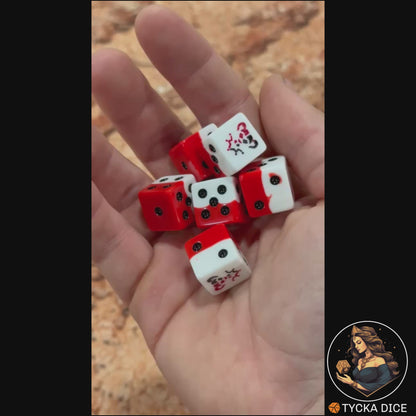 EXCLUSIVE - Jester Queen - Video | Red & White D6 Rolling | TYCKA DICE