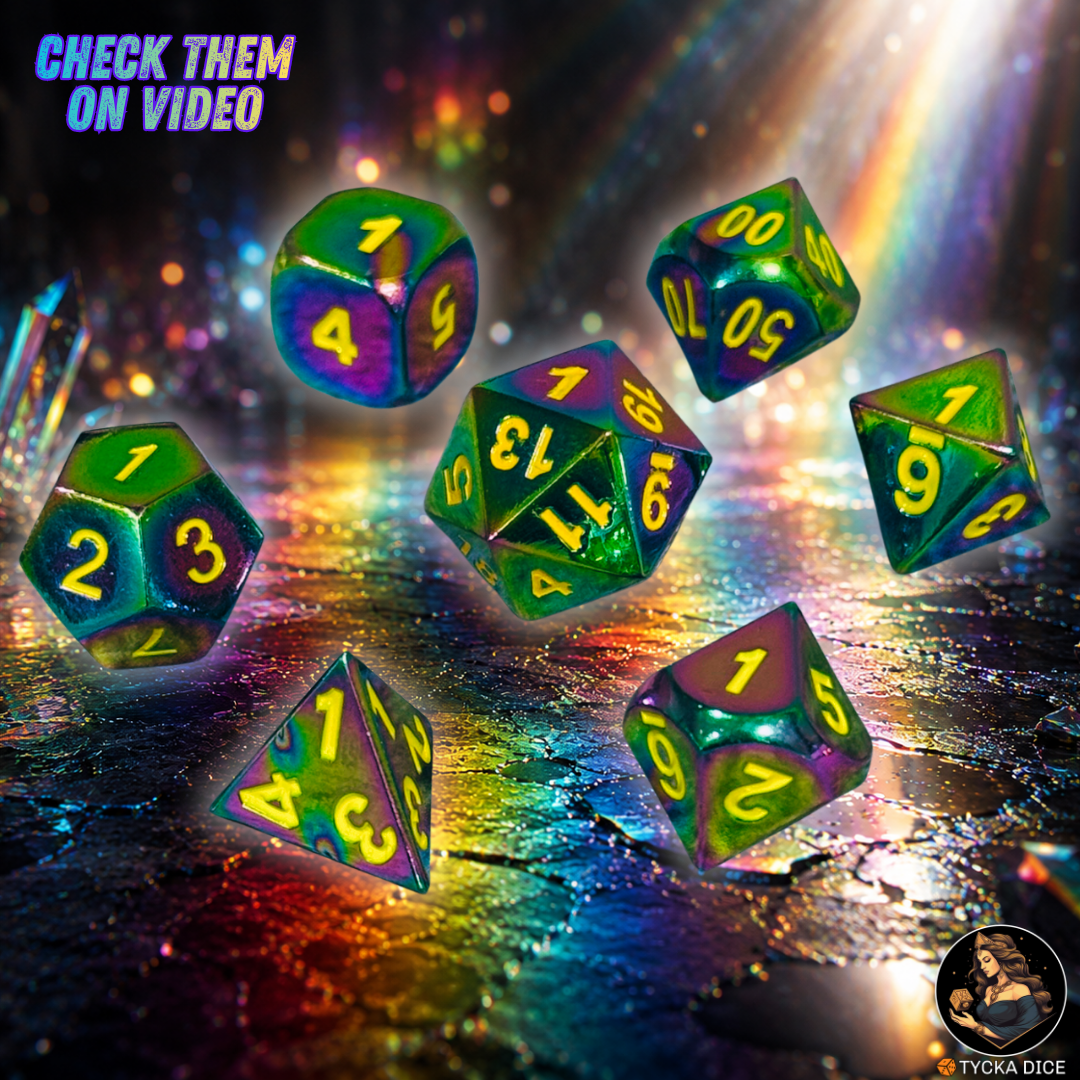 Forged Metal Dice - Prism Solid Forge RPG Dice Set | TYCKA DICE