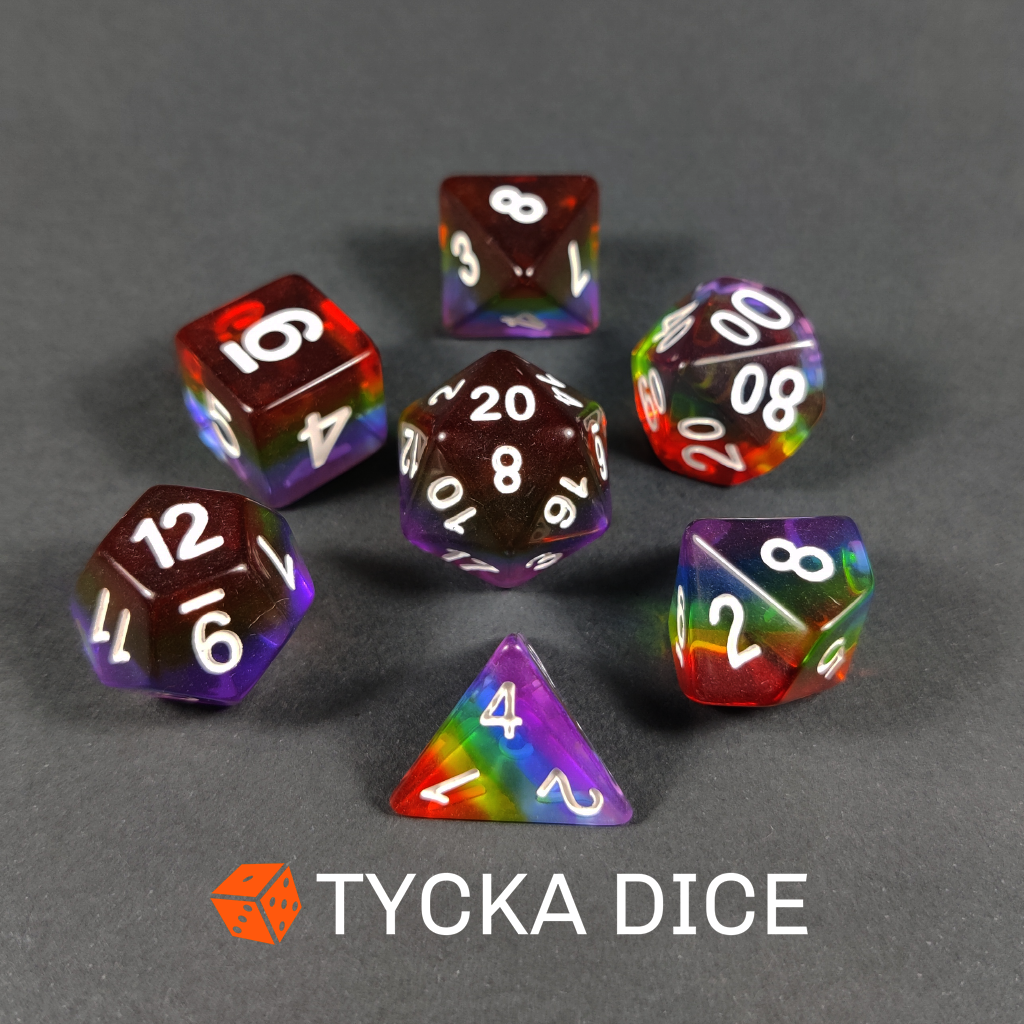 Role-Playing Dice Sets - Rainbow-Themed