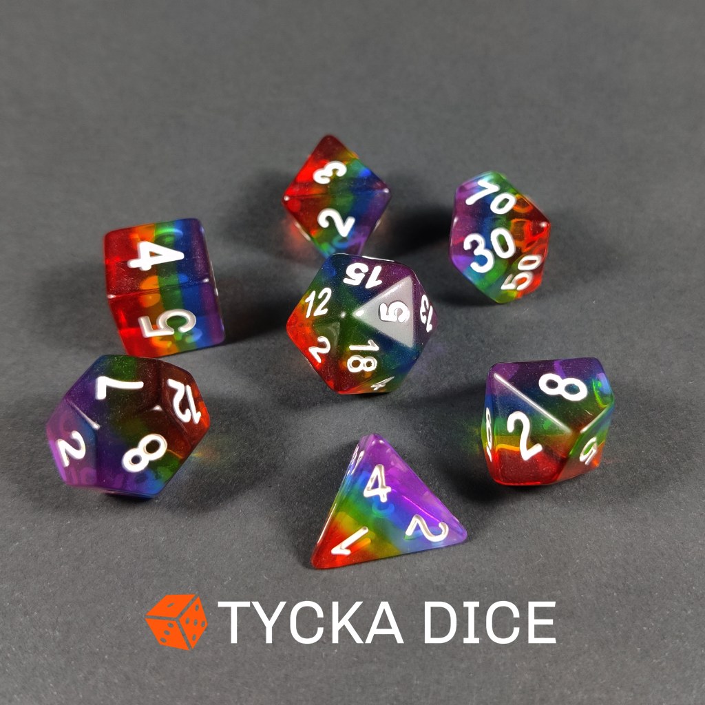 Role-Playing Dice Sets - Rainbow-Themed
