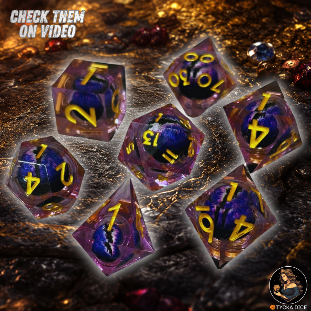 Liquid Core Dice - Sardior Eye of the Dragon RPG Dice Set | TYCKA DICE