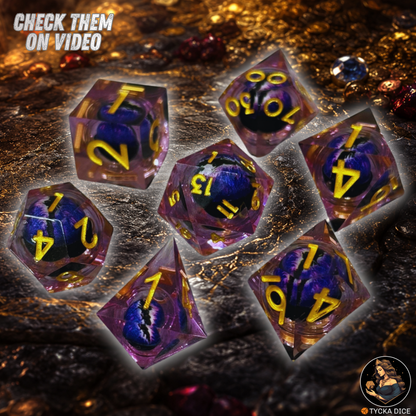 Liquid Core Dice - Sardior Eye of the Dragon RPG Dice Set | TYCKA DICE