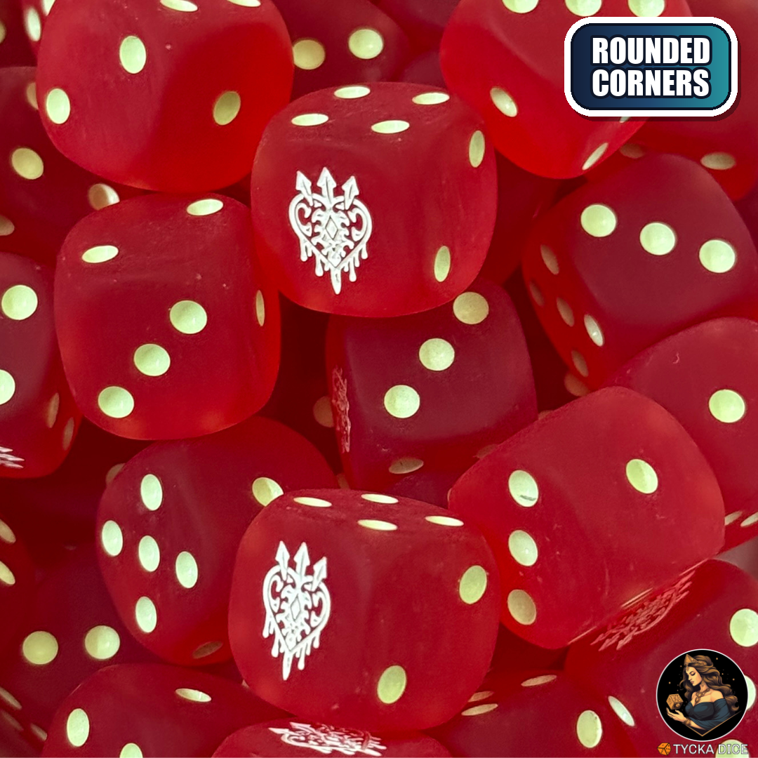 Scarlet Temple Dice Set — wargame dice, rounded corners | TYCKA DICE