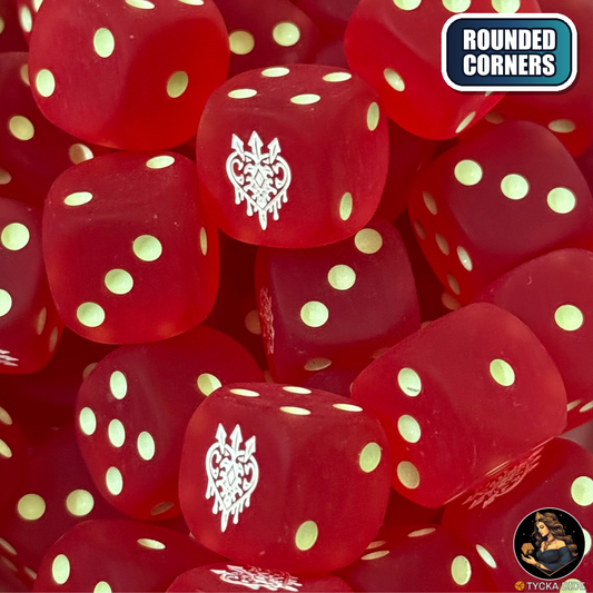 Scarlet Temple Dice Set — wargame dice, rounded corners | TYCKA DICE
