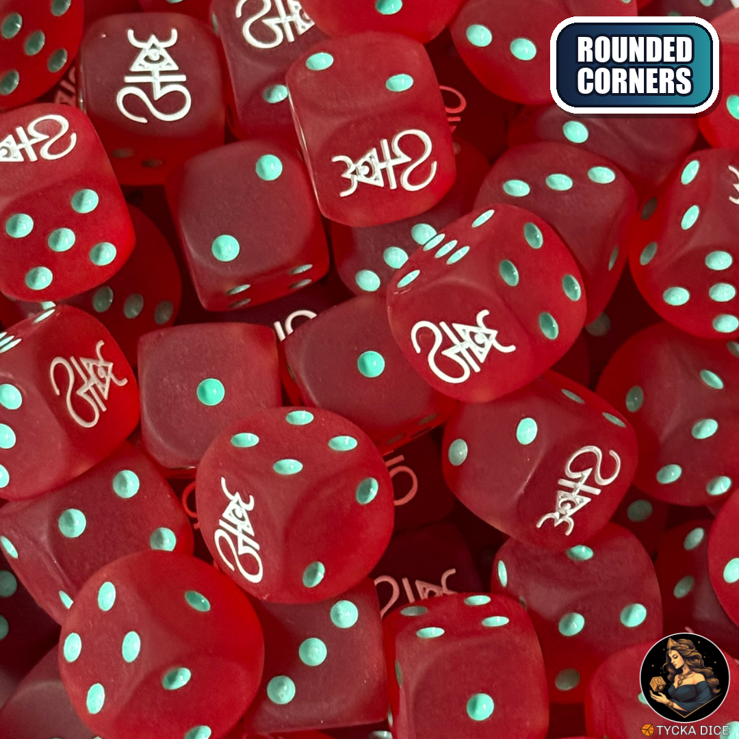 Seers of the Firmament - Translucent Matte Red Dice Set — sci-fi wargame dice, rounded corners | TYCKA DICE