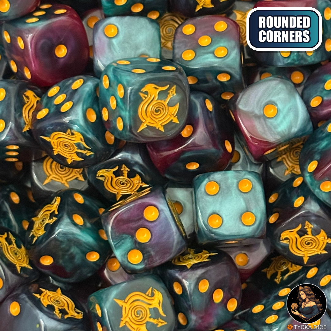 Shifting Flame Dice Set — sci-fi wargame dice, rounded corners | TYCKA DICE