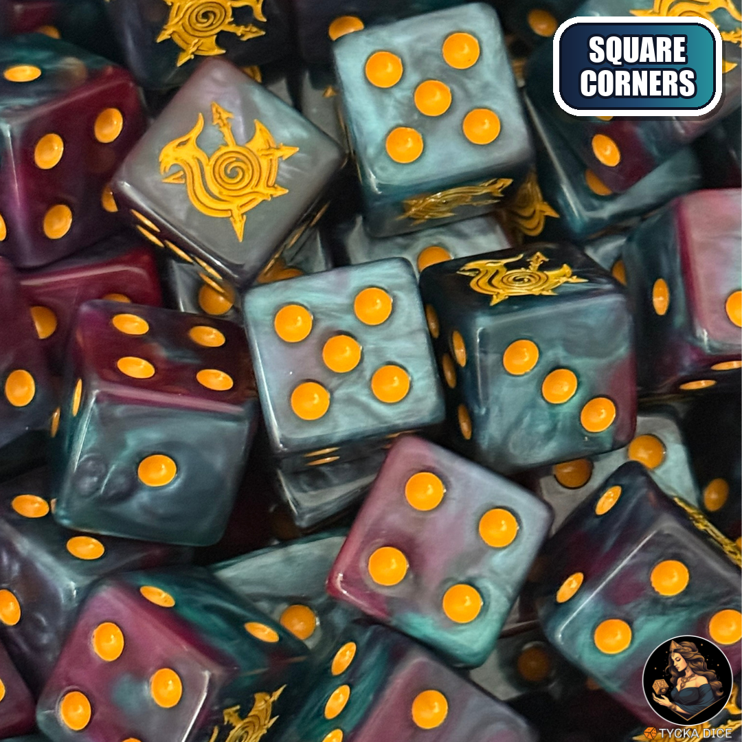 Shifting Flame Dice Set — sci-fi wargame dice, square corners | TYCKA DICE