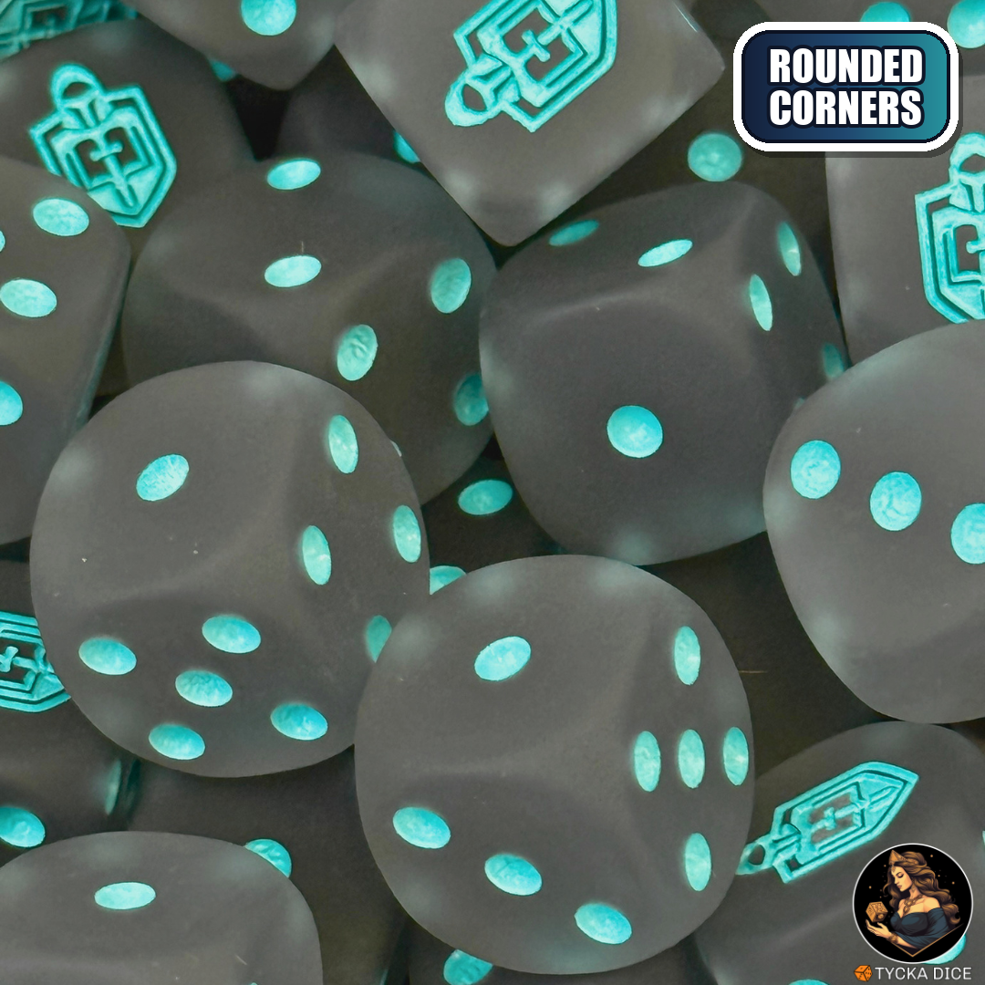 Silver Mantle Dice Set — sci-fi wargame dice, rounded corners | TYCKA DICE