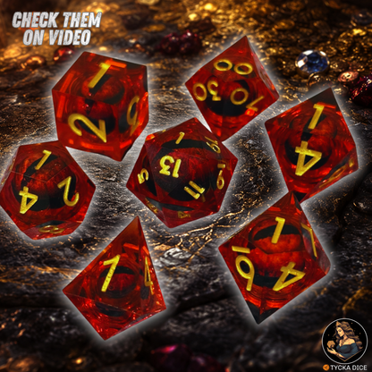 Liquid Core Dice - Smaug Eye of the Dragon RPG Dice Set | TYCKA DICE