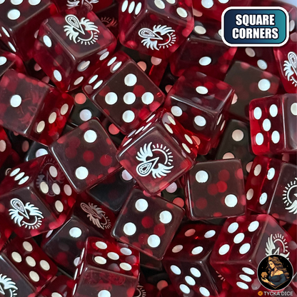 Solar Wings - Translucent Red Dice Set — sci-fi wargame dice, square corners | TYCKA DICE