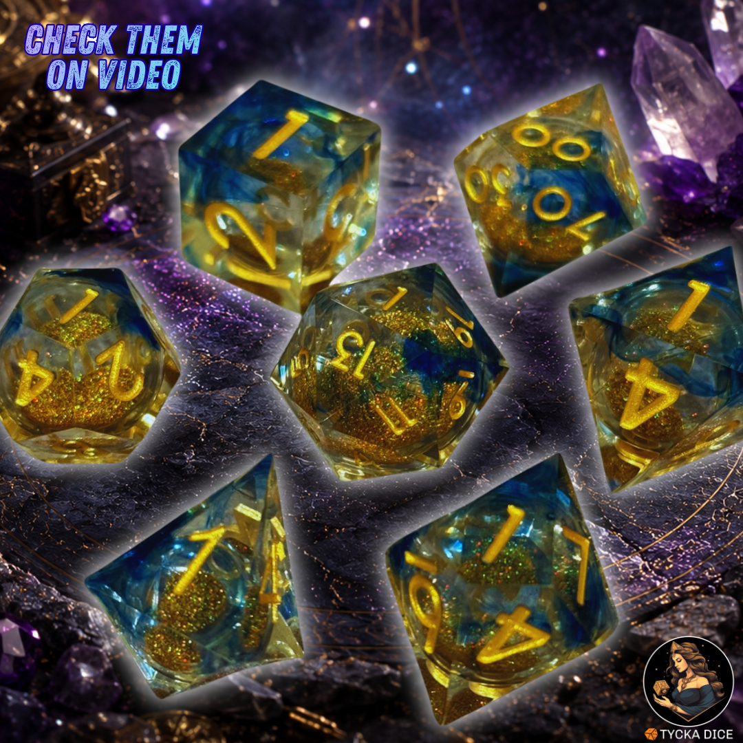 Liquid Core Dice - Solaris Mystic Sand RPG Dice Set | TYCKA DICE
