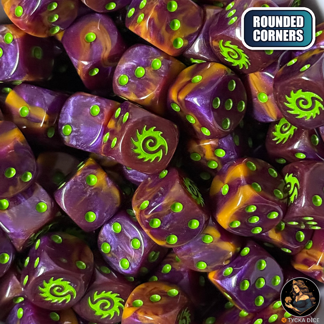 Spiral Brood Dice Set — sci-fi wargame dice, rounded corners | TYCKA DICE