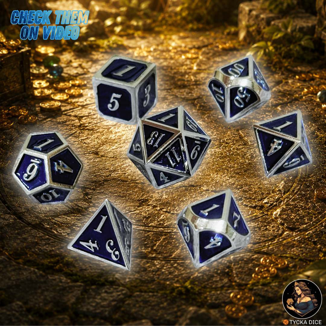 Forged Metal Dice - Storm Framed RPG Dice Set | TYCKA DICE