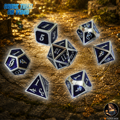 Forged Metal Dice - Storm Framed RPG Dice Set | TYCKA DICE
