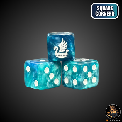 Swanship Dice Set — fantasy wargame dice, square corners | TYCKA DICE