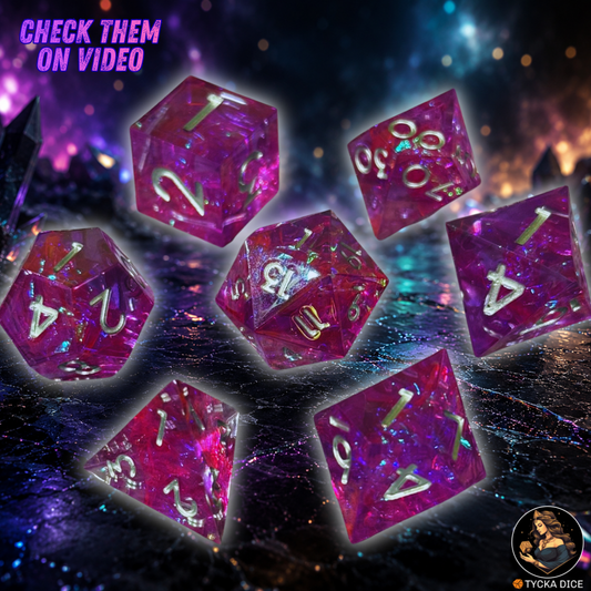 Liquid Core Dice - Titania Shimmer RPG Dice Set | TYCKA DICE