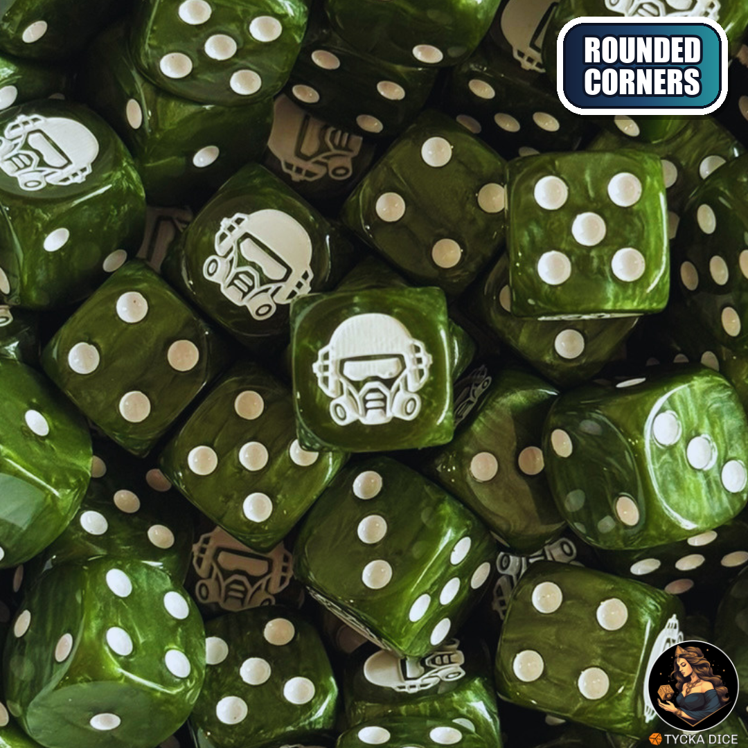 Trenchguard Dice Set — sci-fi wargame dice, rounded corners | TYCKA DICE