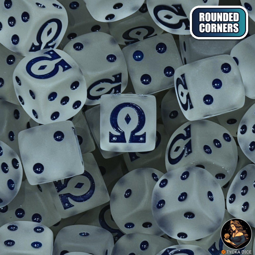 Vow - Translucent Matte White Dice Set - sci-fi wargame dice, rounded corners | TYCKA DICE