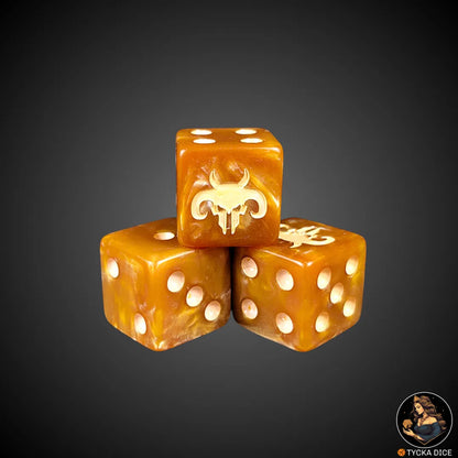 Single Wildhorn Tribe die – Marbled brown with pale engraving