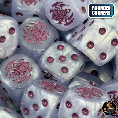 Xylez Dice Set — sci-fi wargame dice, rounded corners | TYCKA DICE